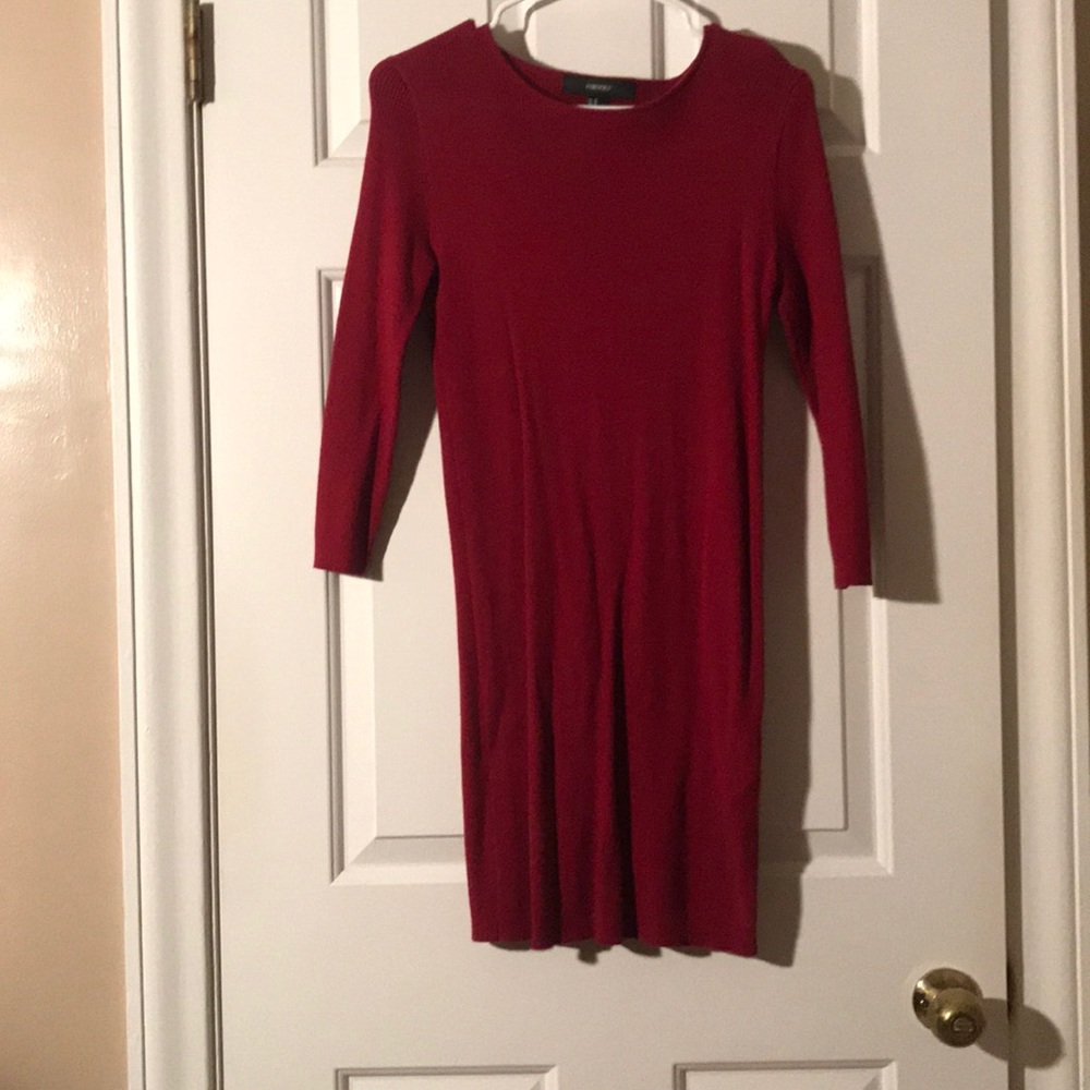 Red sweater dress